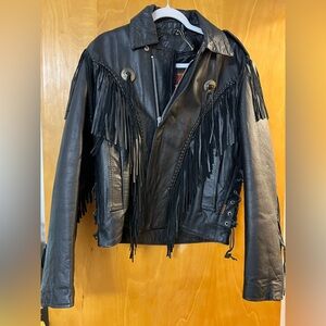 Hot Leathers Motorcycle Jacket. 
Size 38 (Med/LG)
The inside thin layer unzips